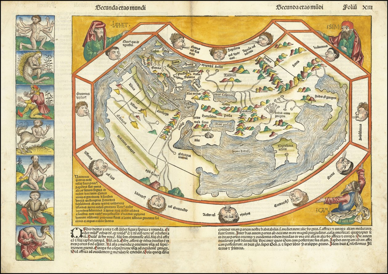 1493-as világtérkép - Secunda etas mundi alkotó: Hartmann Schedel