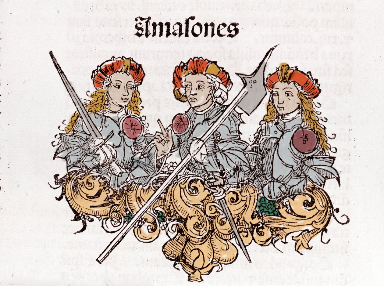 Amazonok a Hartmann Schedel által 1493-ban Nürnbergben nyomtatott „Liber Chronicarum”-ban. alkotó: Hartmann Schedel