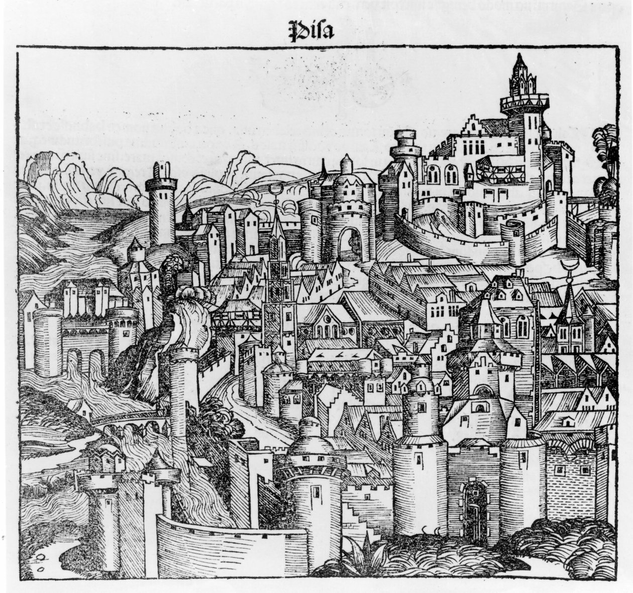 Pisa Hartmann Schedel "Liber Chronicarum" után. Nürnberg 1493 alkotó: Hartmann Schedel