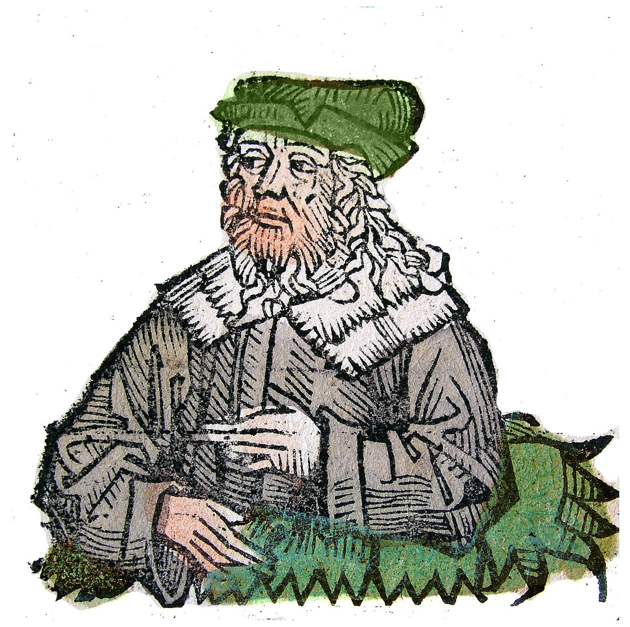 Plotin (Plotino) (Plotinus) (205-270), görög filozófus portréja. A „Nürnbergi krónikák” xilográfiája, Hartmann Schedel alkotó: Hartmann Schedel