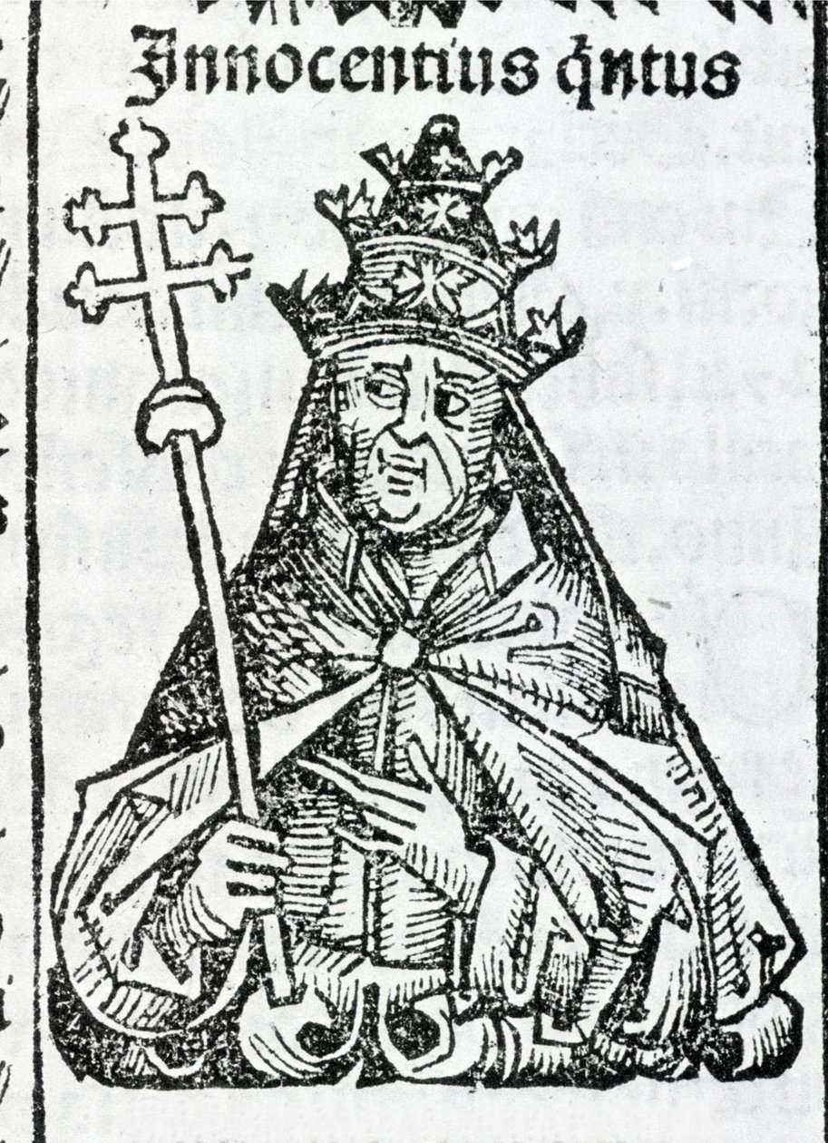 IV. Innocent pápának (1195-1254) portréja a Liber chronicarumban, Hartmann Schedel nürnbergi 1497-ben alkotó: Hartmann Schedel