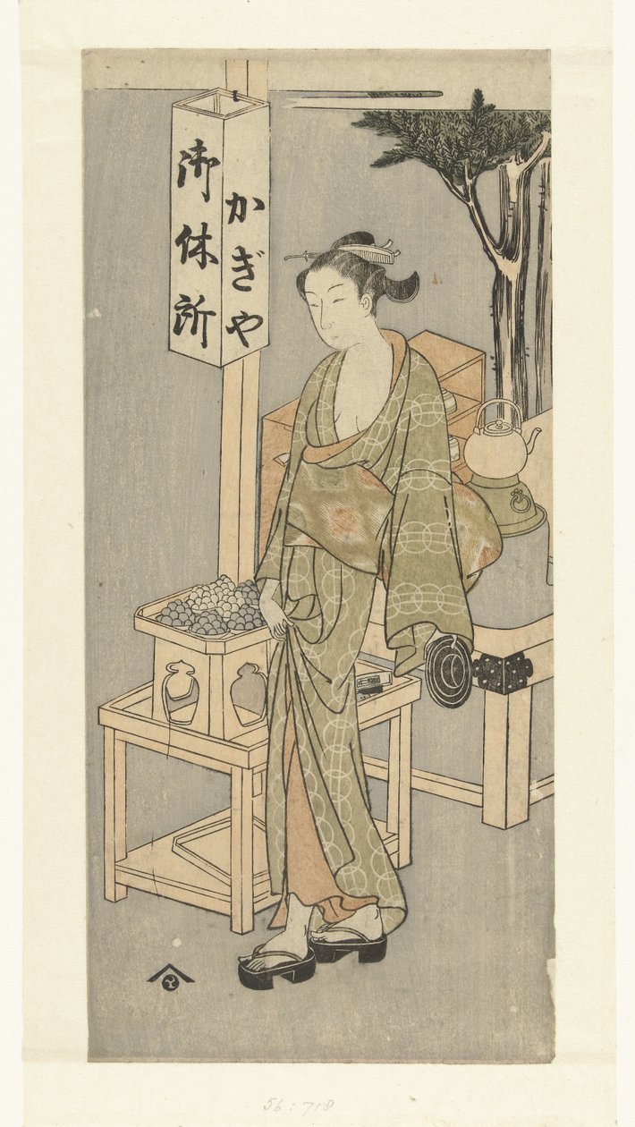 Osen a Kagiya teásbódéban alkotó: Harunobu school