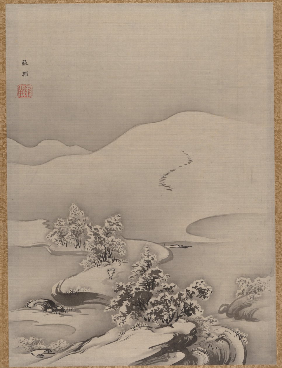 Lake and Causeway, kb. 1885-89. alkotó: Hashimoto Gaho