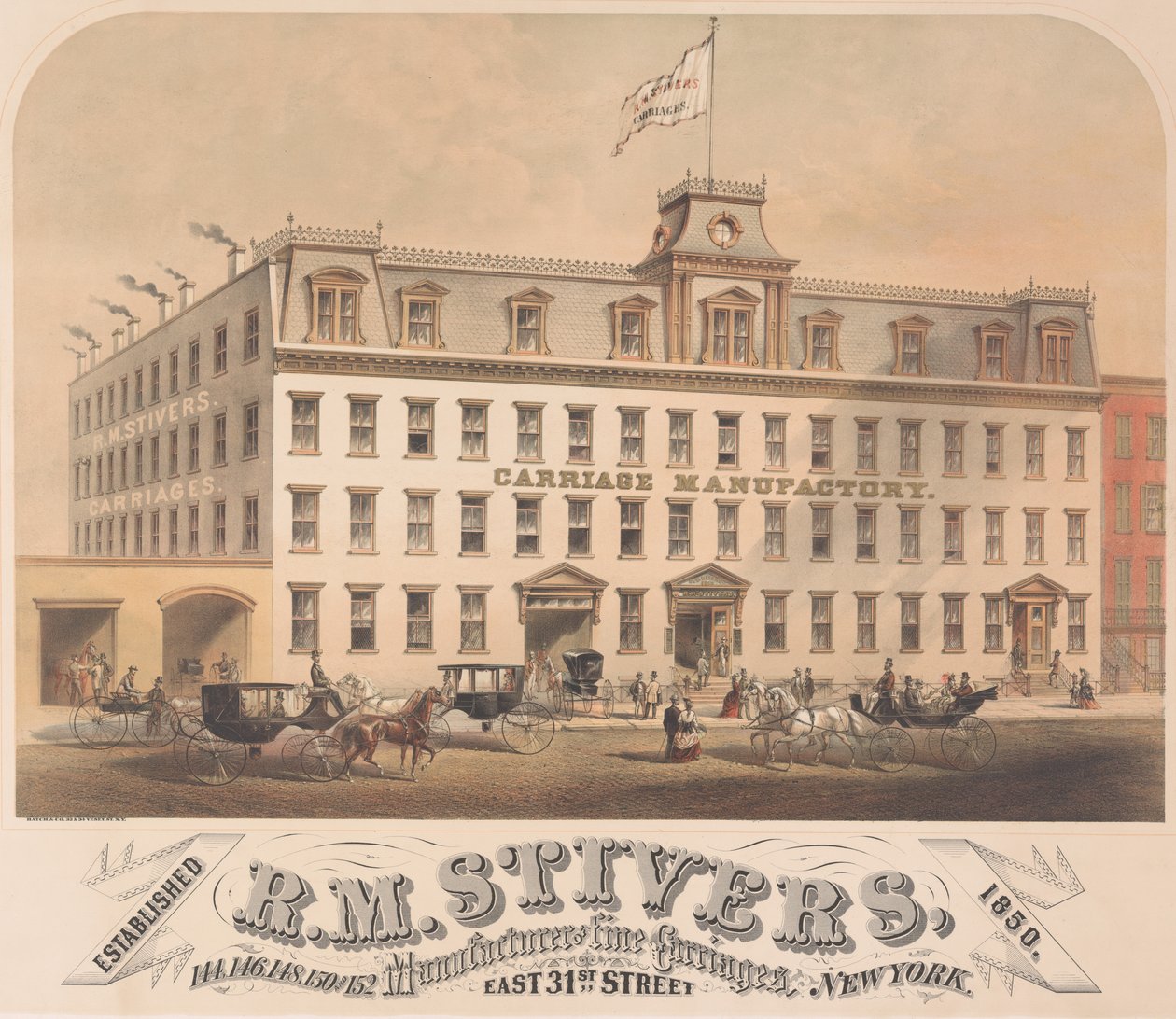 R. M. Stivers, Manufacturers of Fine Carriages, 146-152 East 31st Street, New York, 1872-73. alkotó: Hatch and Co.