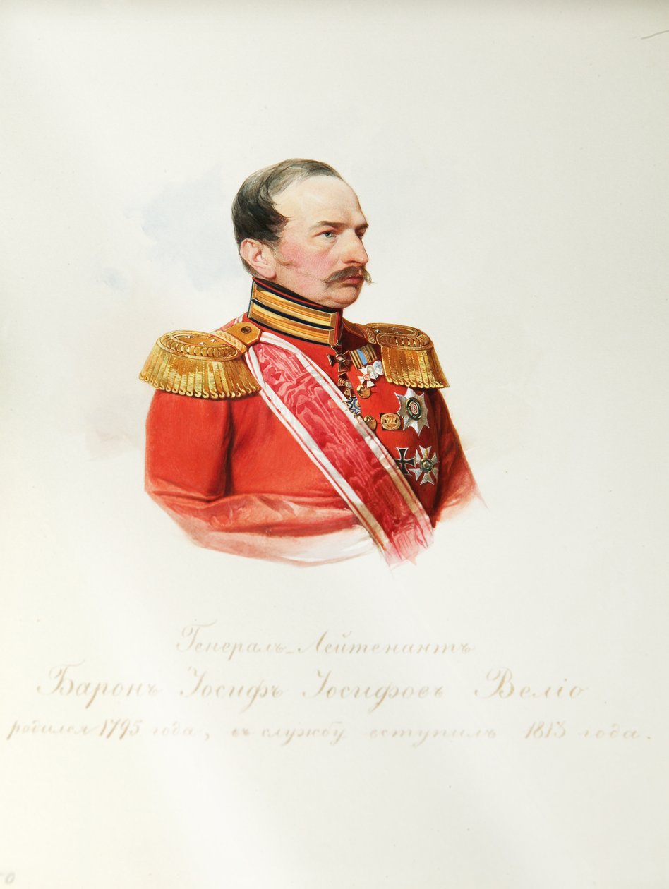 Iosif Iosifovich von Velio báró portréja 1795-1867 A császári lóőrök albumából, 1846-1849 alkotó: Hau
