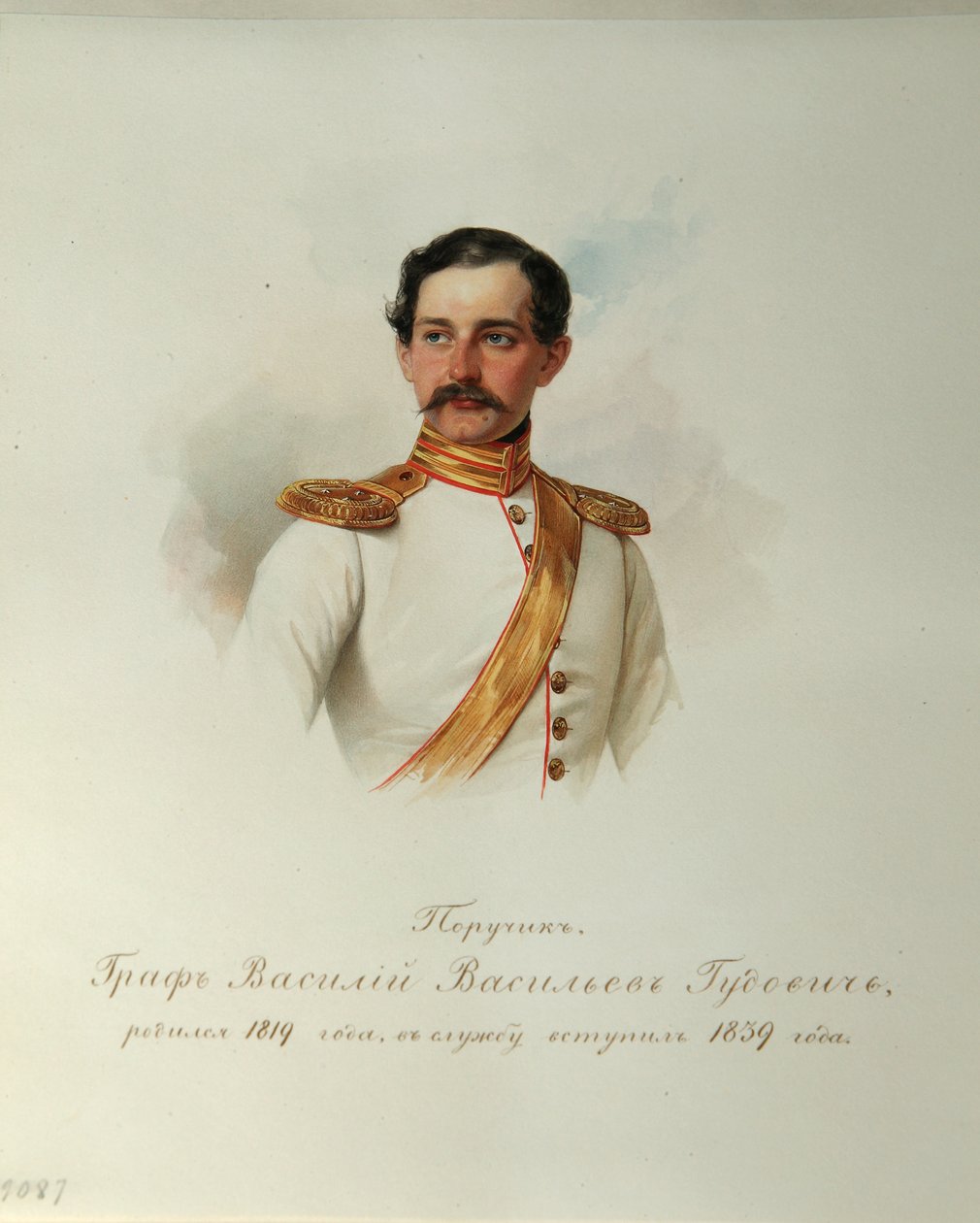 Vaszilij Vasziljevics Gudovics gróf portréja 1819-1886 A császári lóőrök albumából, 1846-1849 alkotó: Hau