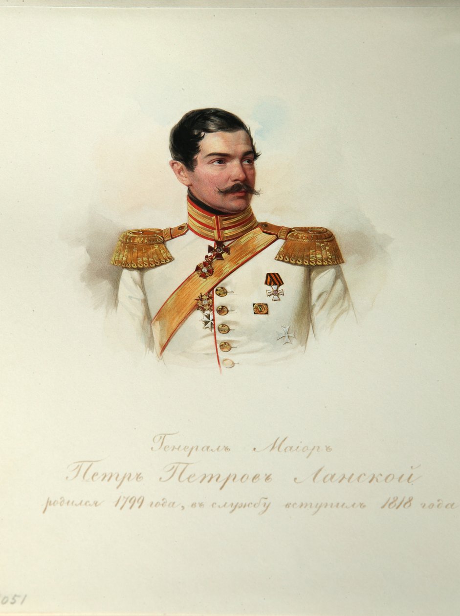Pjotr Petrovics Lanszkoj tábornok portréja 1799-1877 A császári lóőrök albumából, 1846-1849 alkotó: Hau