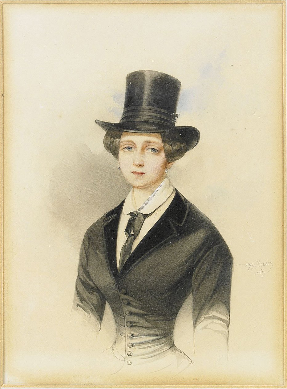 Katalin Mihajlovna orosz nagyhercegnő portréja 1827-1894, 1847 alkotó: Hau
