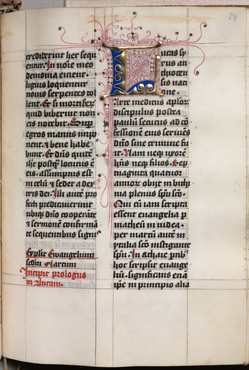 Evangéliumi könyv evangélista portrékkal: Díszített iniciálé, c. 1480. alkotó: Hausbuch Master