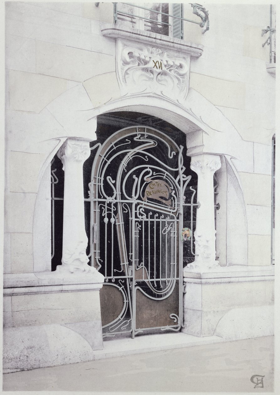 Bejárat a „Castel-Beranger” illusztrációhoz Hector Guimard (1867-1942) könyvéből alkotó: Hector Guimard
