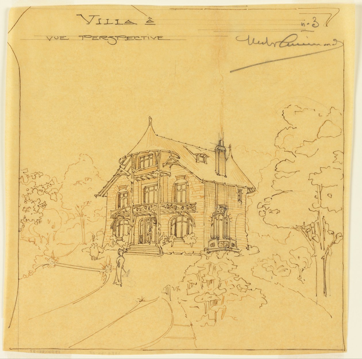 Egy villa perspektivikus nézete alkotó: Hector Guimard