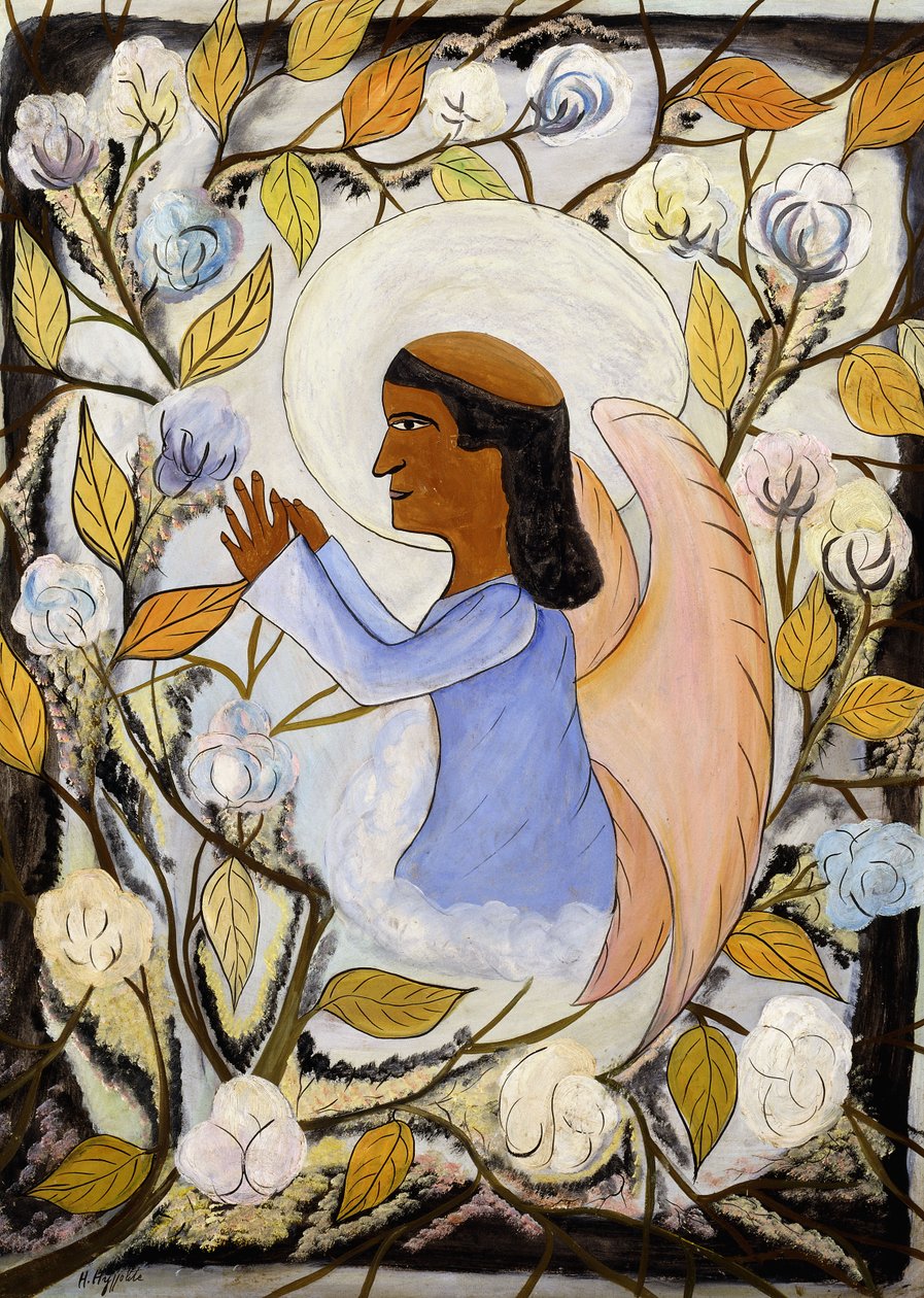 Szent Ferenc angyal imában; Ange St. Francis en Priere, 1947-48 körül (olaj, masonit) alkotó: Hector Hyppolite