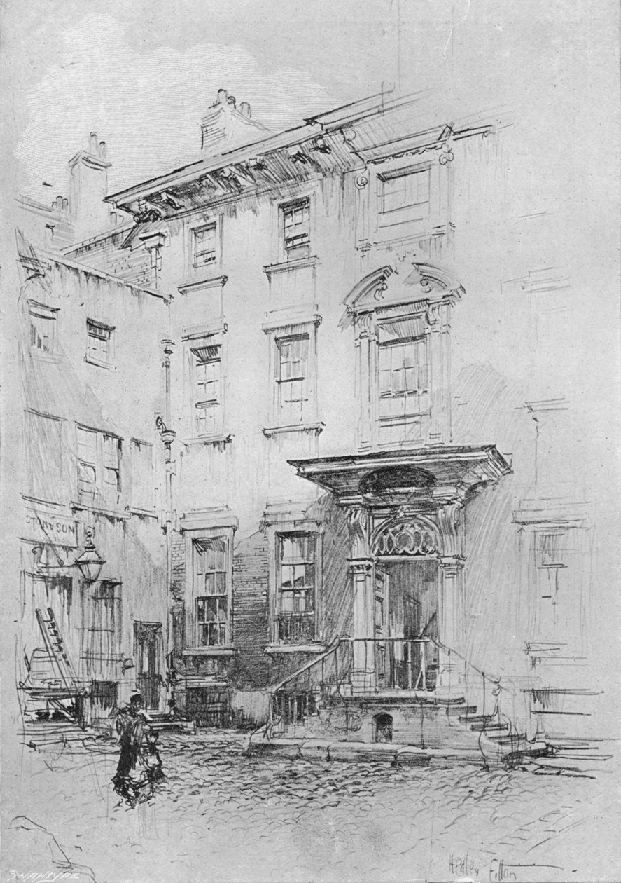 "Sir Christopher Wren háza, Love Lane", c1902, 1903 alkotó: Hedley Fitton