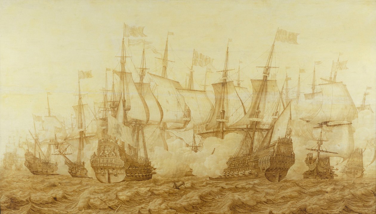 A gábardiai csata, 1653. június 2., 1653 körül (grisaille, tábla) alkotó: Heerman Witmont