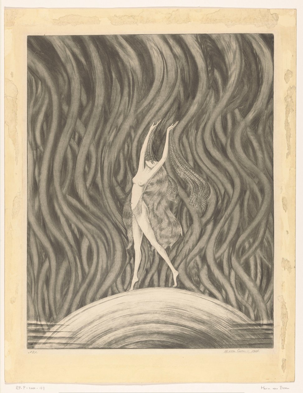 Táncoló meztelen nő alkotó: Hein von Essen (signed by artist)