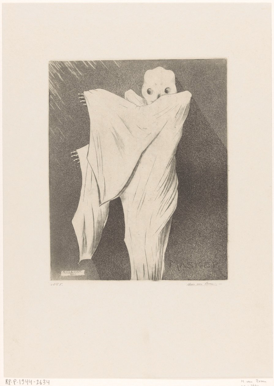 De Dood (eredeti cím az objektumon) Maszkoló (eredeti sorozatcím az objektumon) alkotó: Hein von Essen (signed by artist)