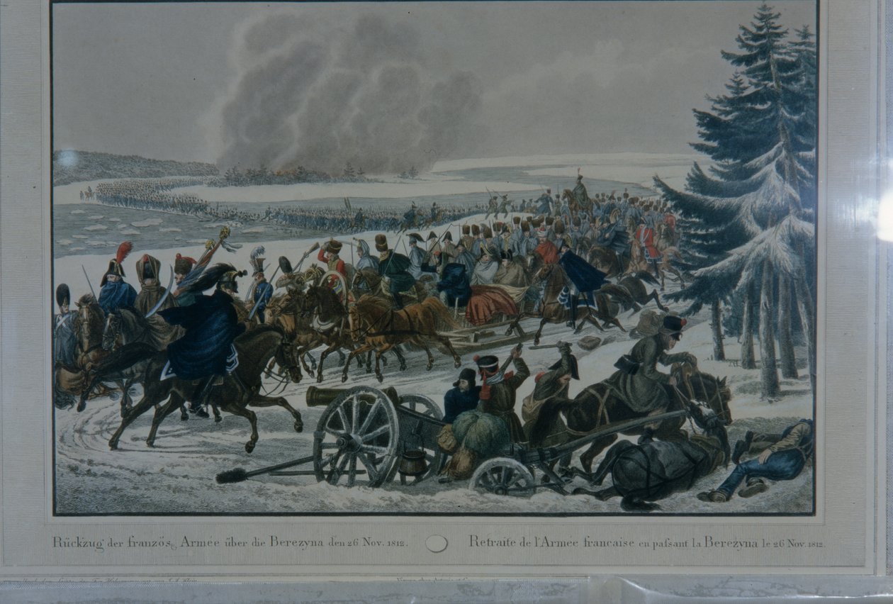 A francia hadsereg visszavonulása Moszkvából 1812-ben (toll, tinta és WC papíron) alkotó: August Heinrich Mansfeld