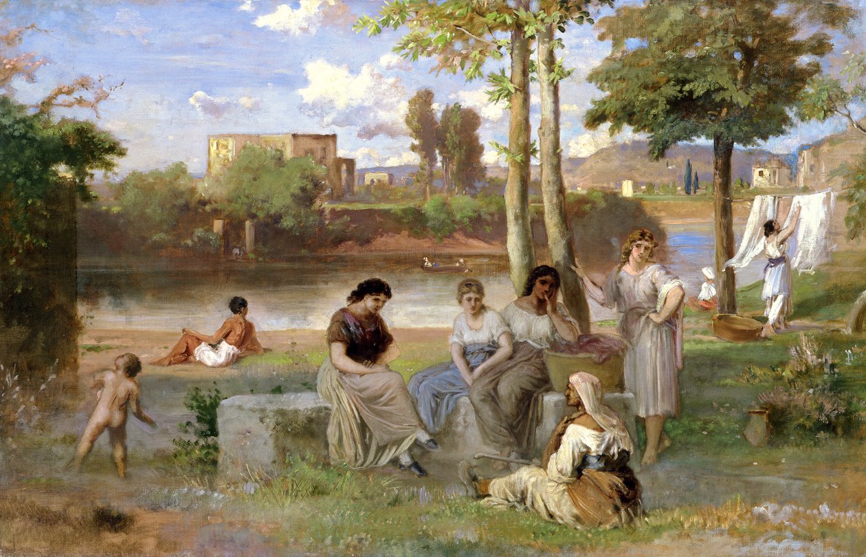 Mosás a Tiberisben, 1864 alkotó: Heinrich Dreber