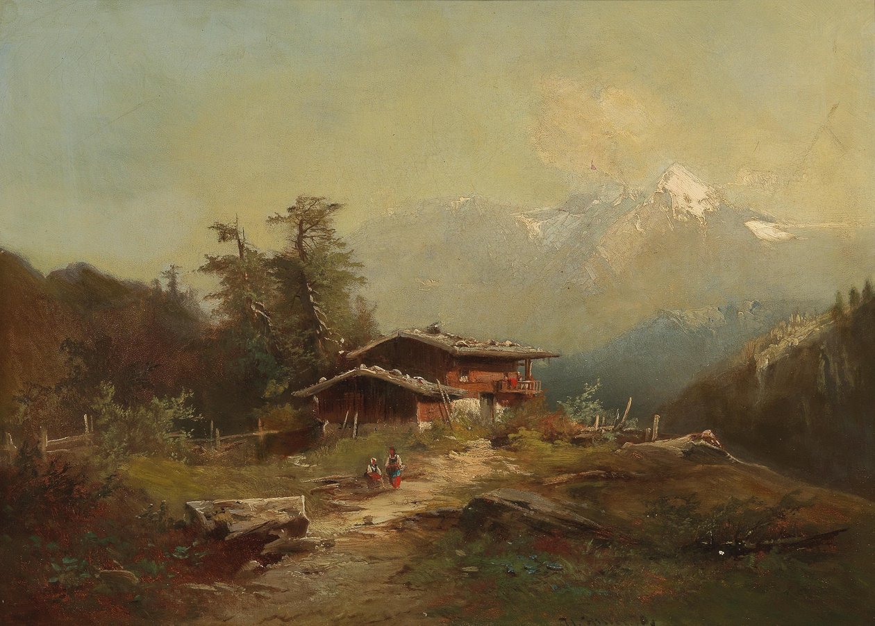 Alpesi táj alkotó: Heinrich Hiller