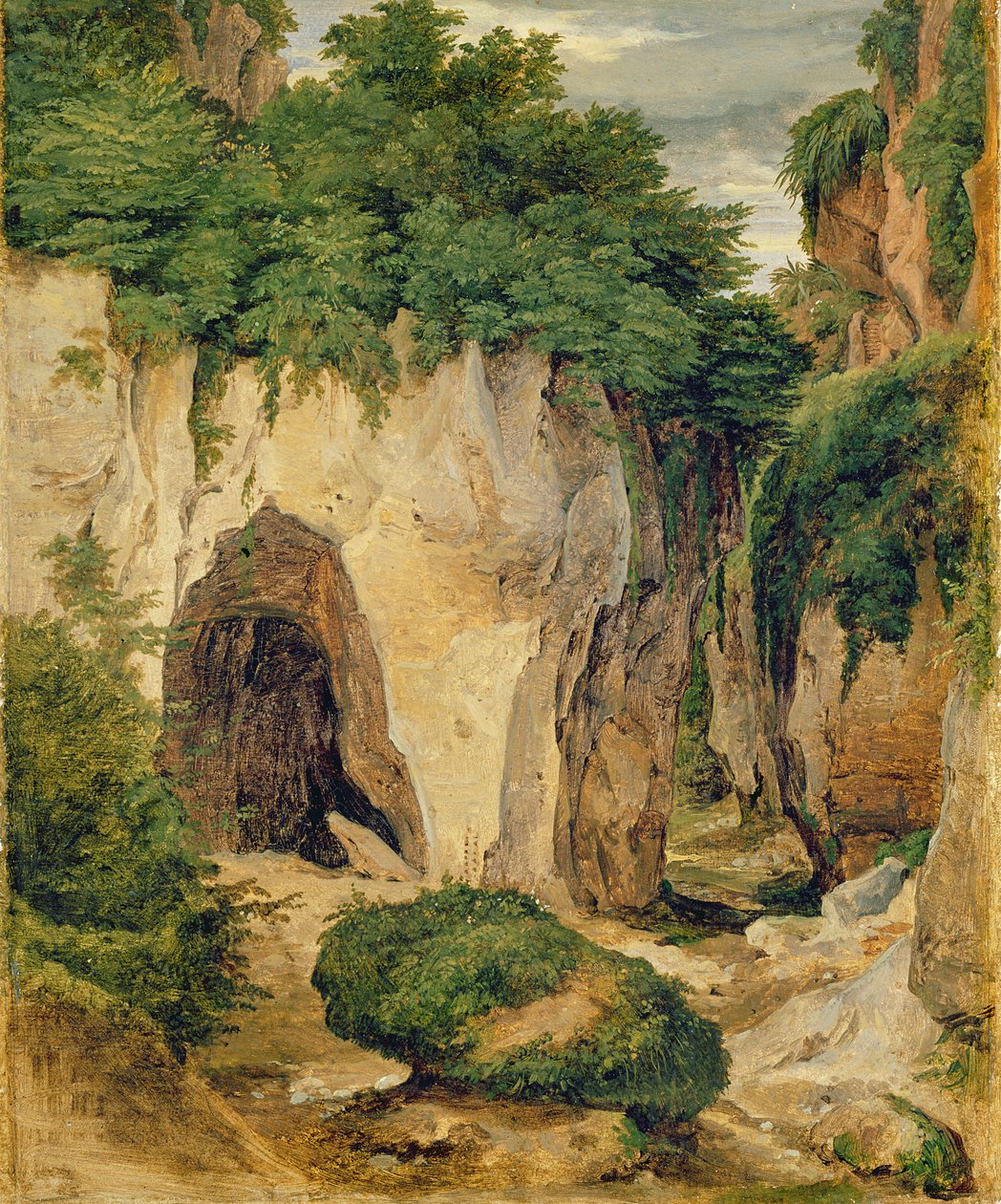 Sorrentói sziklák, 1823 (olaj, papír, vászon) alkotó: Heinrich Reinhold