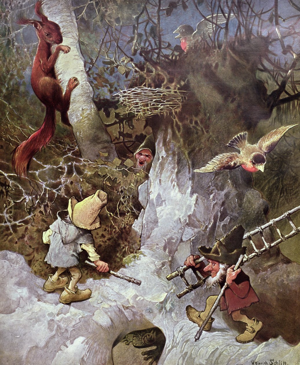 Törpék (színes metszet) alkotó: Heinrich Schlitt