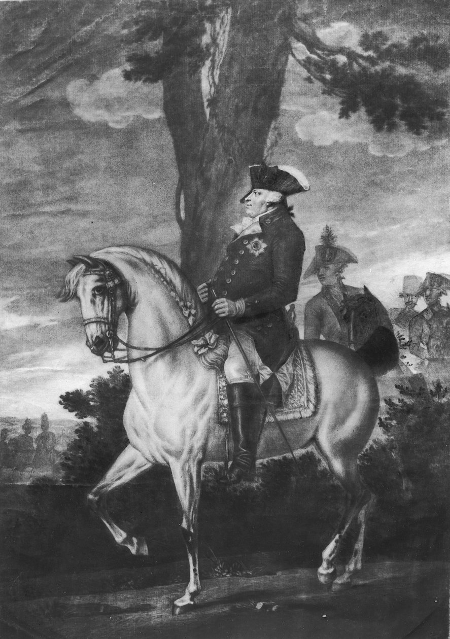 II. Frigyes Vilmos (1744-97) porosz király lovas portréja alkotó: Heinrich Sintzenich