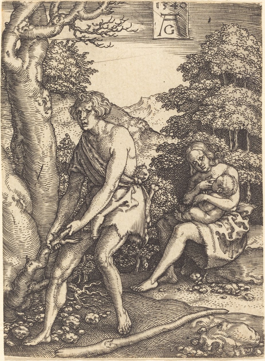 Ádám és Éva a munkában alkotó: Heinrich Aldegrever