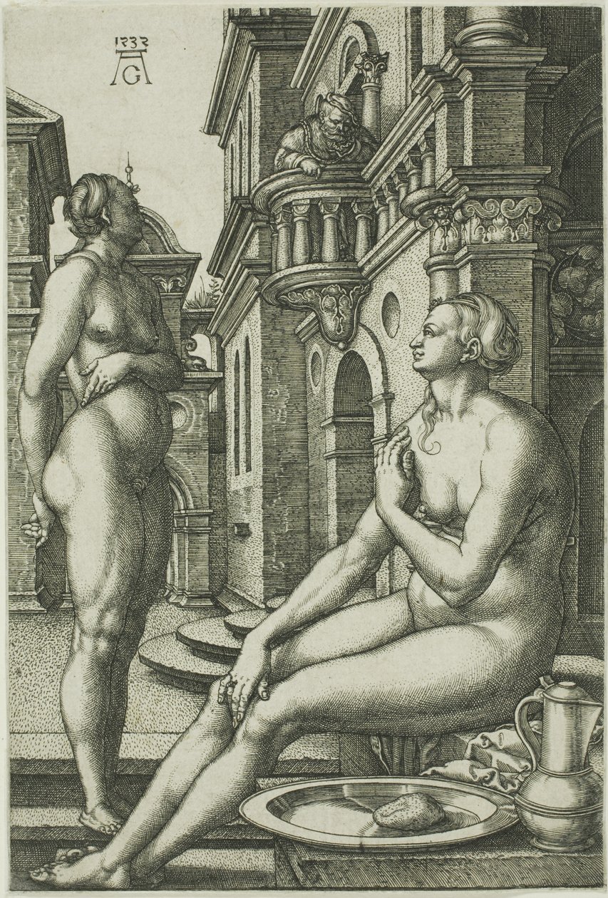 Batsaba a fürdőben alkotó: Heinrich Aldegrever