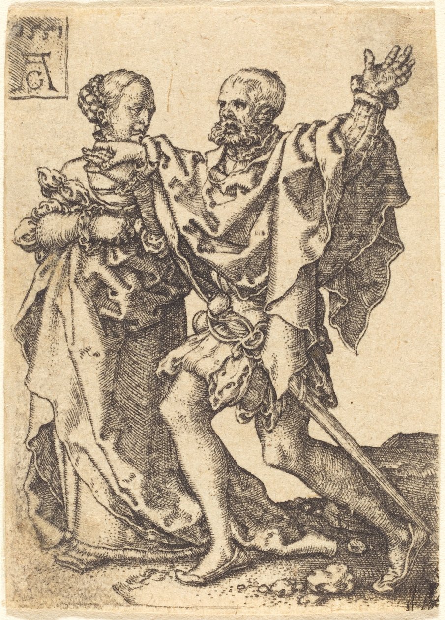 Táncoló pár, 1551. alkotó: Heinrich Aldegrever