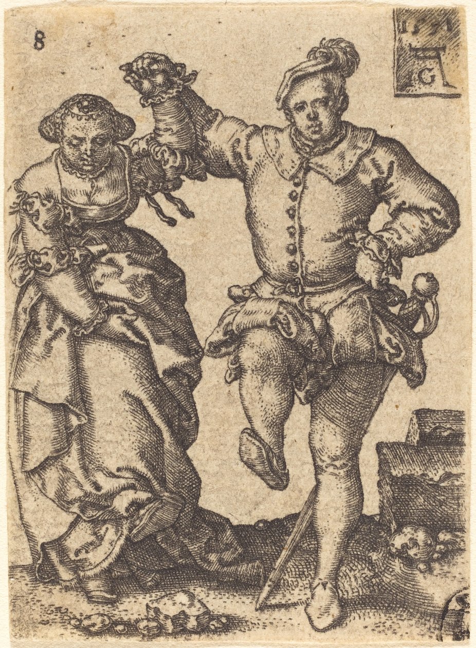 Táncoló pár, 1551. alkotó: Heinrich Aldegrever