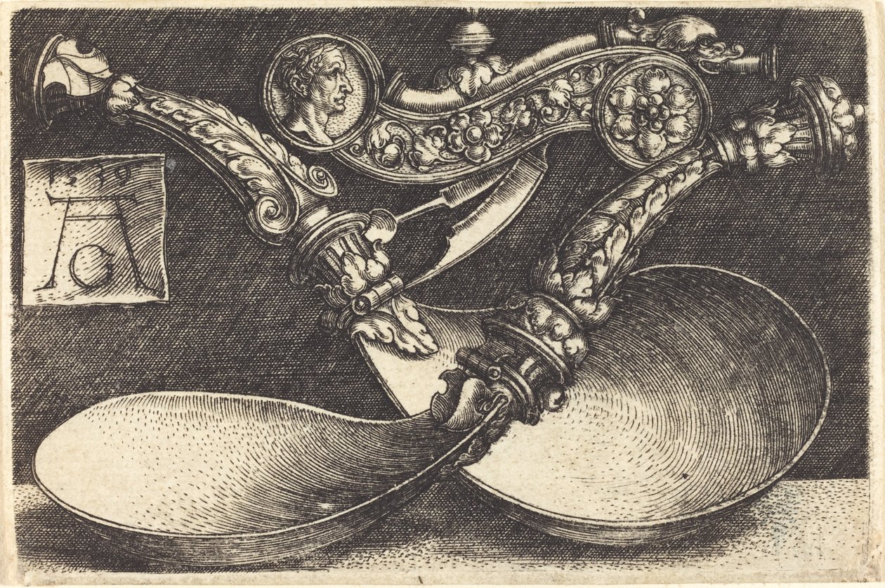 Tervek két kanálhoz és egy kutyasíphoz, 1539. alkotó: Heinrich Aldegrever