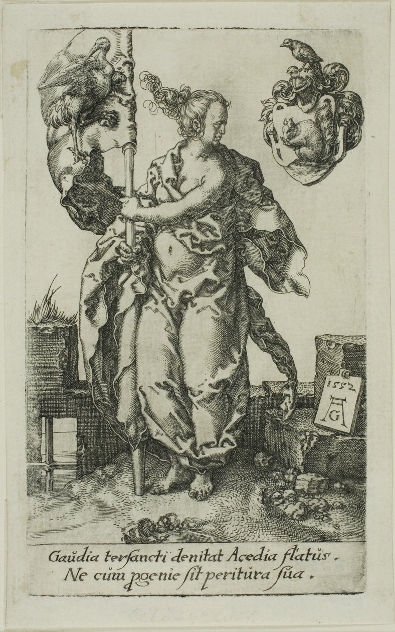 Szorgalom, az erényektől alkotó: Heinrich Aldegrever