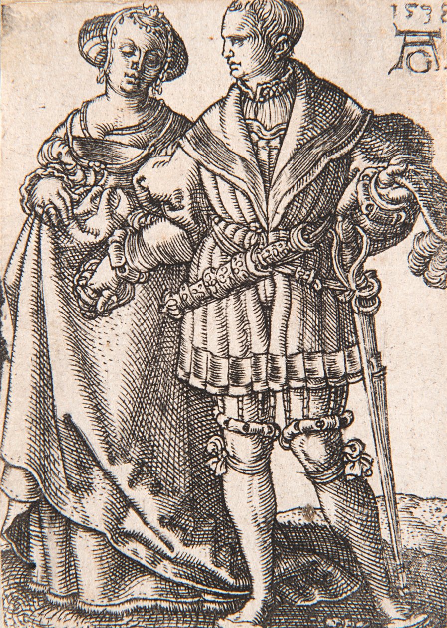 A kis esküvői táncosok sorozatból, 1538. alkotó: Heinrich Aldegrever