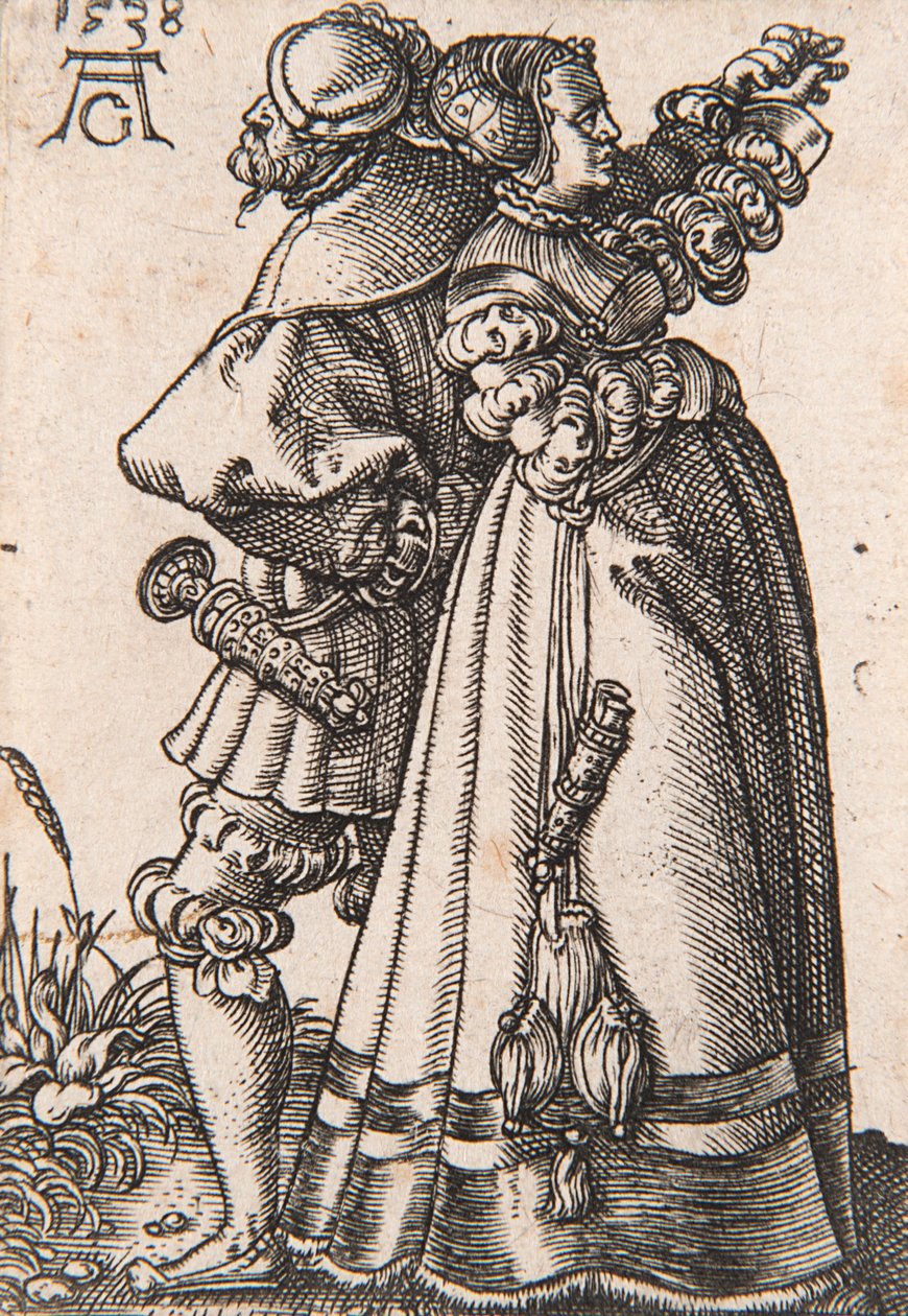 A kis esküvői táncosok sorozatból, 1538. alkotó: Heinrich Aldegrever