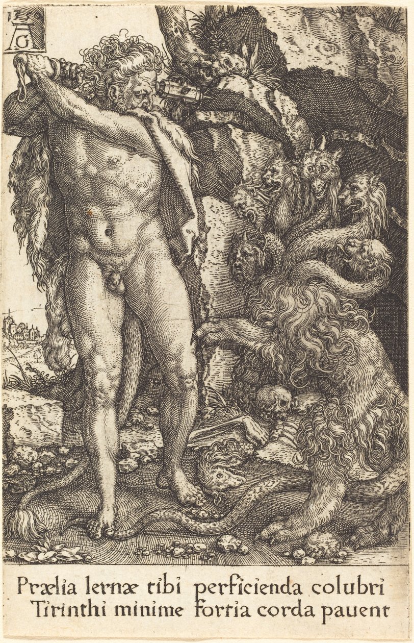 Herkules harcol a lerneai hidrával alkotó: Heinrich Aldegrever