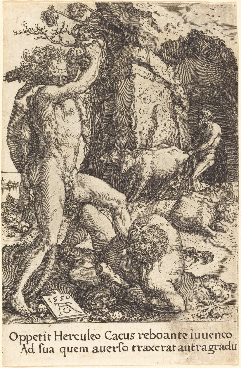 Herkules megöli Cakuszt, 1550. alkotó: Heinrich Aldegrever