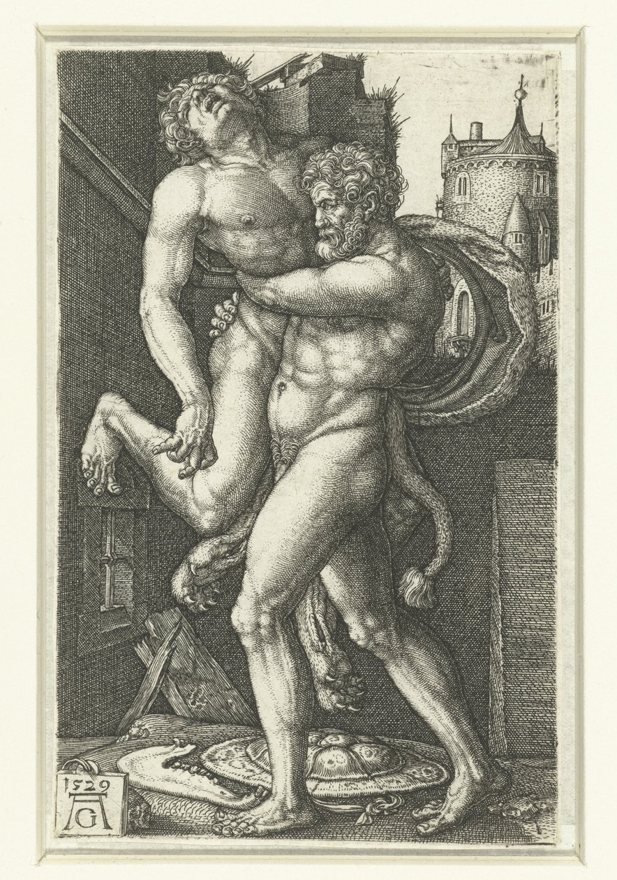 Herkules Antaeusban alkotó: Heinrich Aldegrever