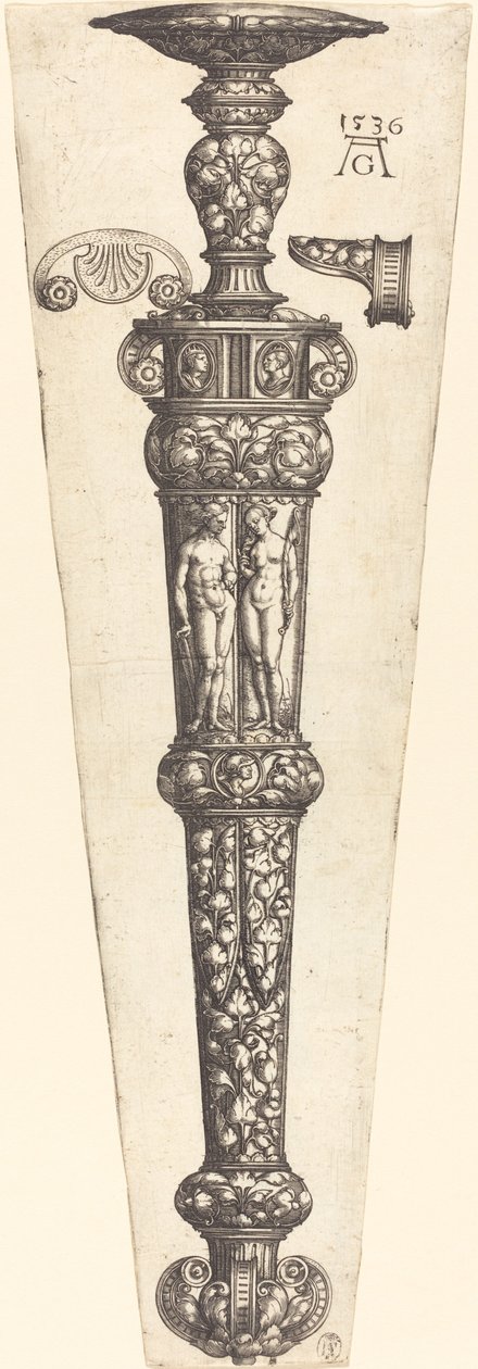 Nagy tőrhüvely meztelen párral alkotó: Heinrich Aldegrever