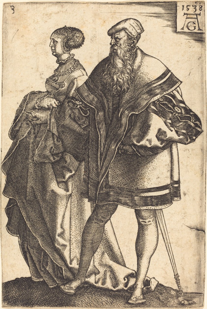 Nagy esküvői táncosok, 1538. alkotó: Heinrich Aldegrever