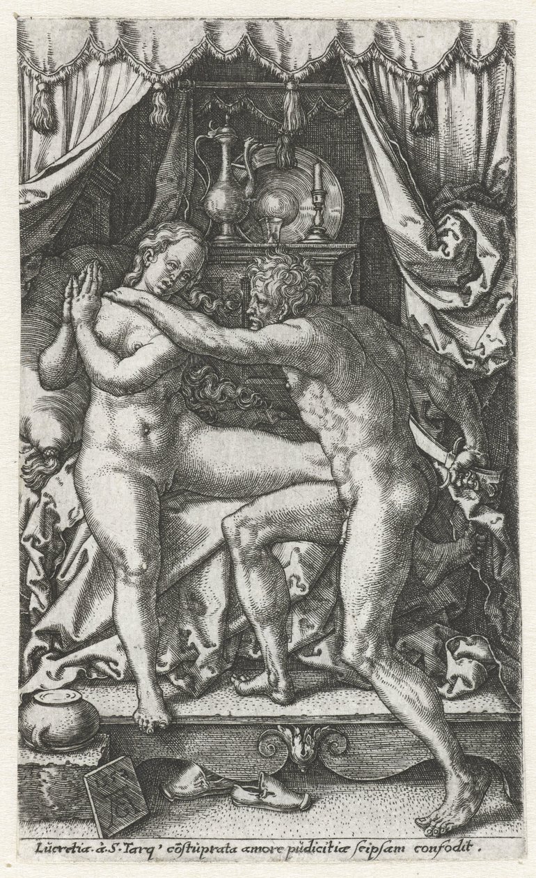 Lucretia en Sextus Tarquinius alkotó: Heinrich Aldegrever