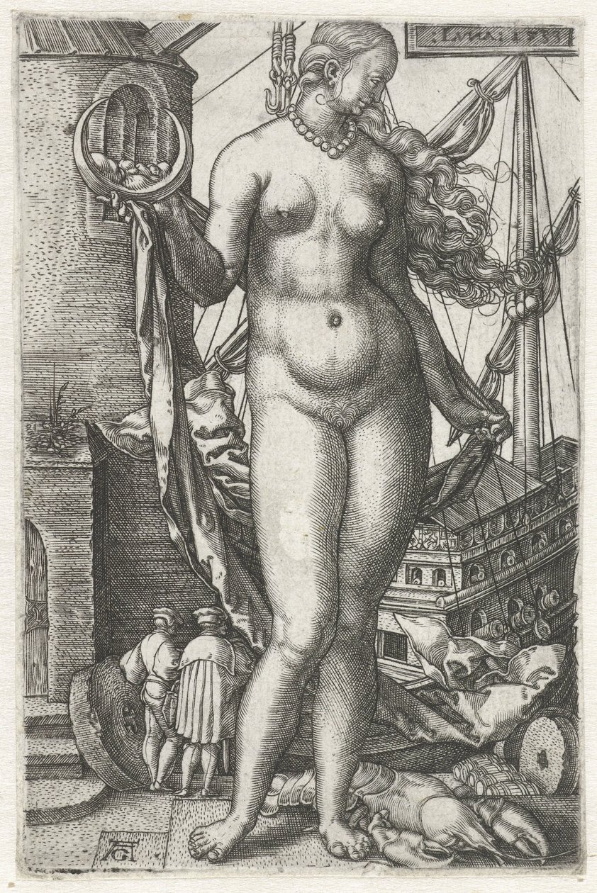 Luna (cím a tárgyon) Diana A hét bolygó (sorozat címe) alkotó: Heinrich Aldegrever
