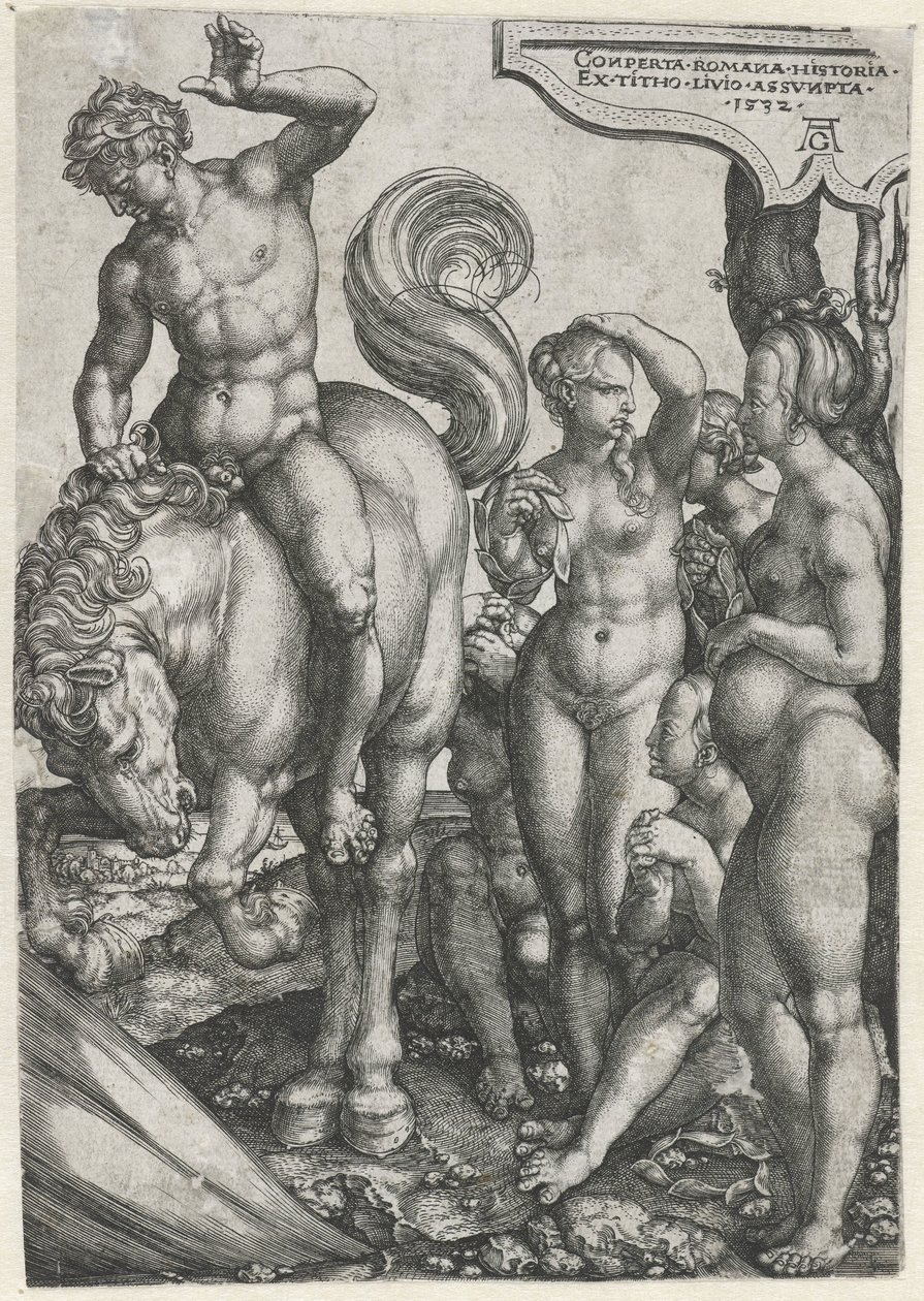 Marcus Curtius alkotó: Heinrich Aldegrever