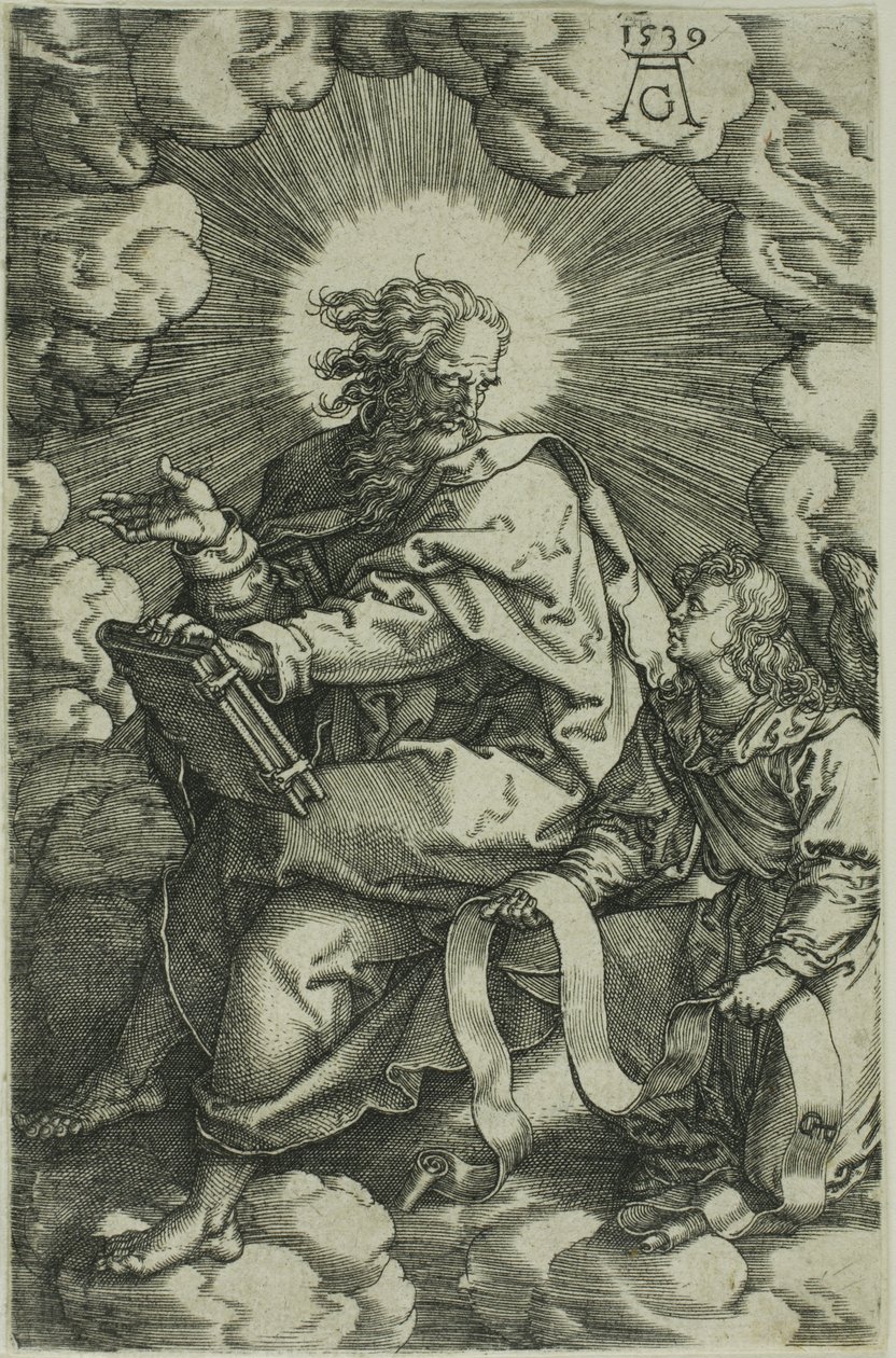Máté, A négy evangélistából alkotó: Heinrich Aldegrever