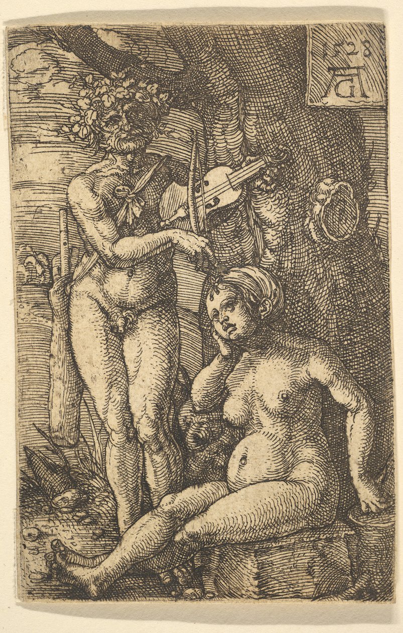 Orpheus és Eurydice, 1528. alkotó: Heinrich Aldegrever