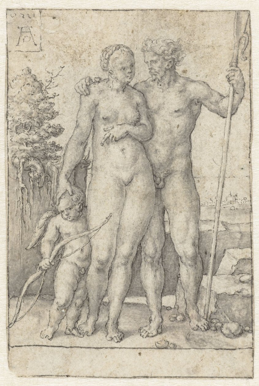 Párizs, Oenone és Cupido alkotó: Heinrich Aldegrever