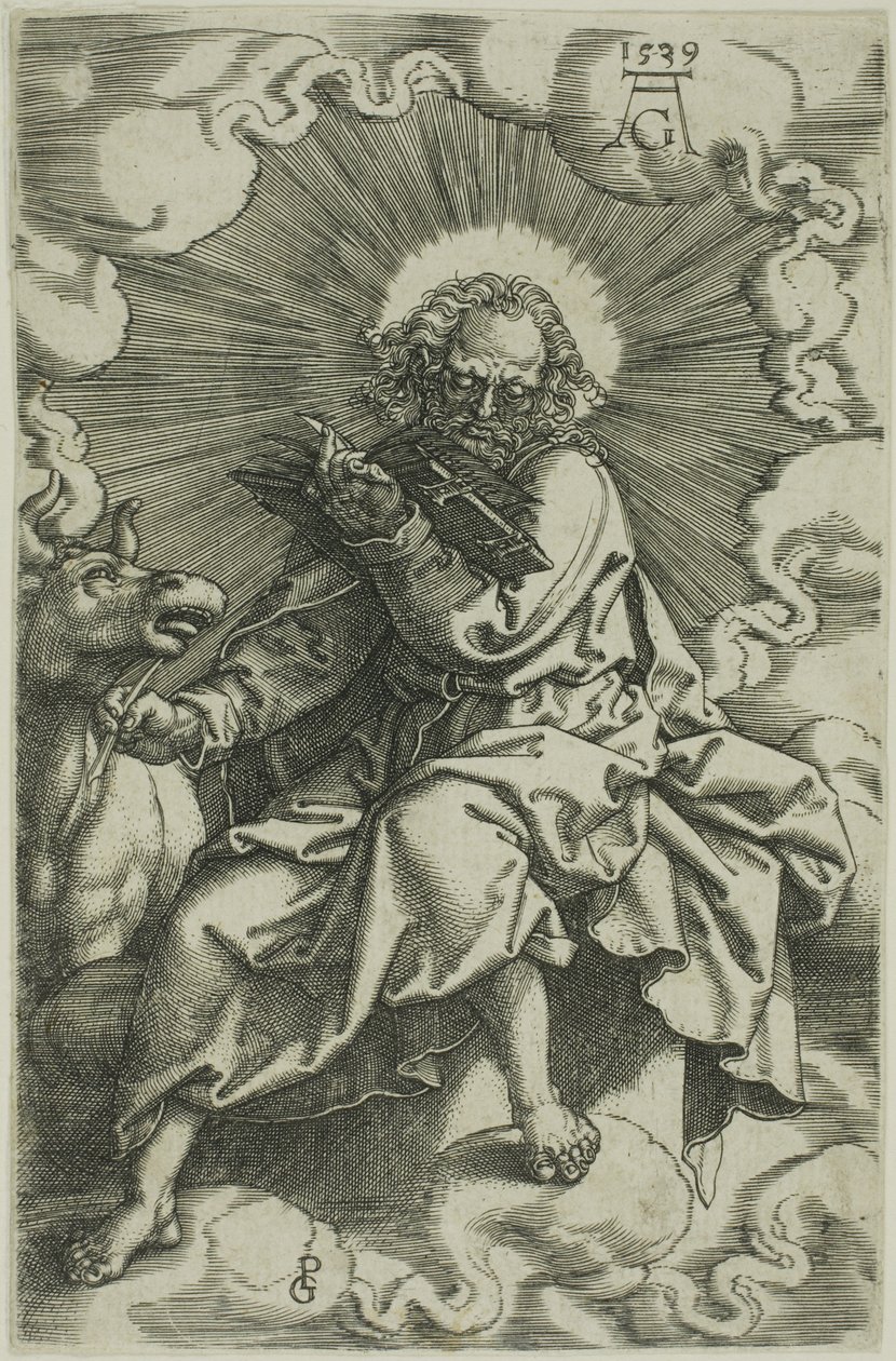 Szent Lukács, A négy evangélistából alkotó: Heinrich Aldegrever