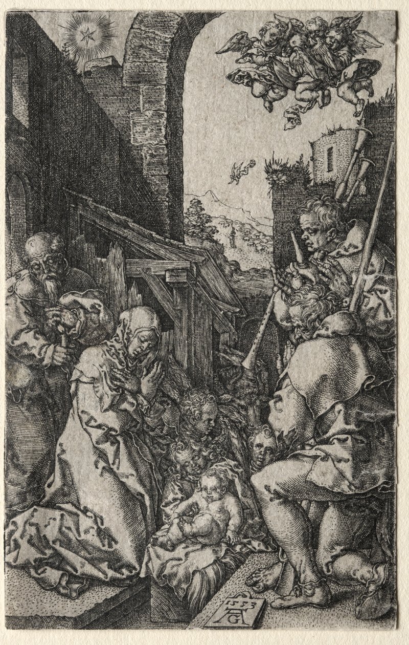 A Pásztorok imádása, 1553. alkotó: Heinrich Aldegrever
