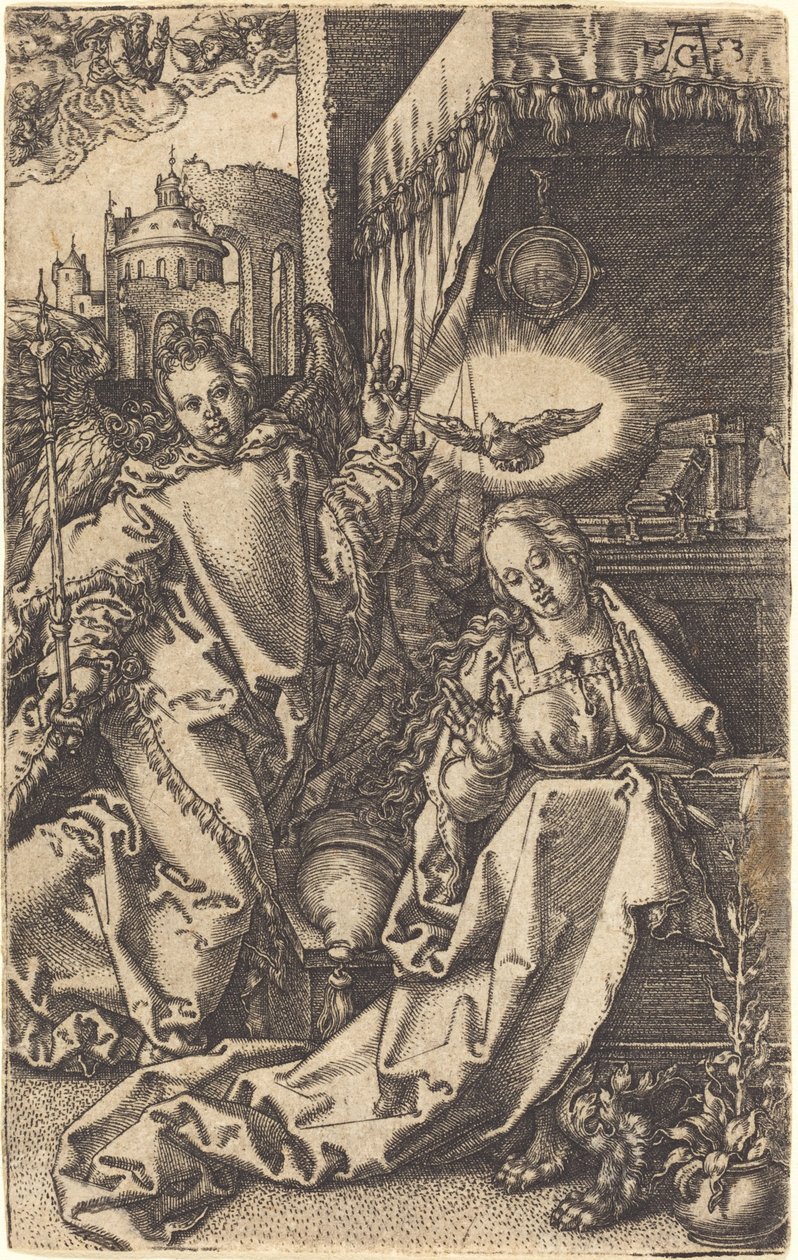 Angyali üdvözlet, 1553. alkotó: Heinrich Aldegrever