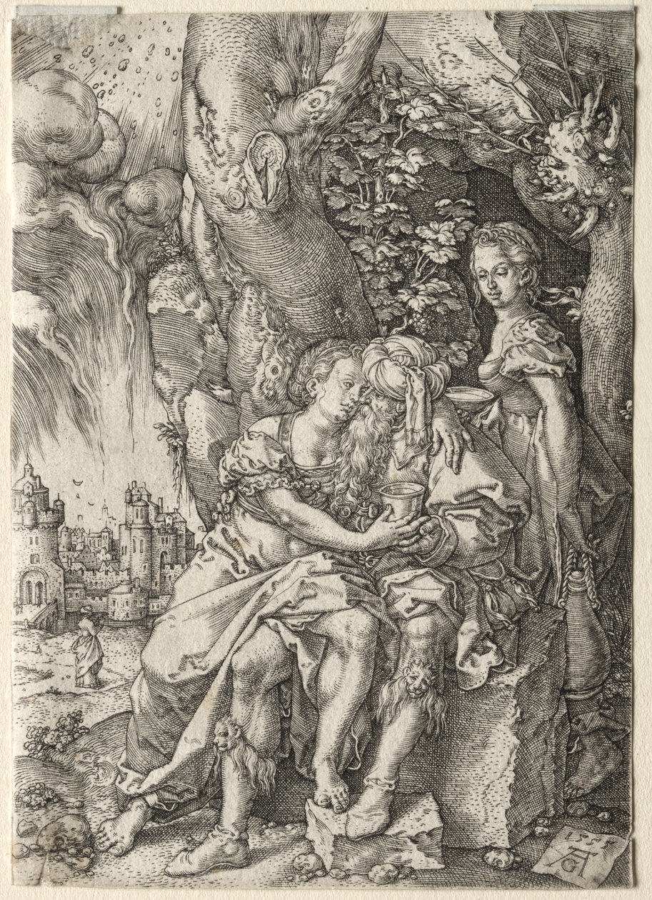Lót története: Lot lányaival, 1555. alkotó: Heinrich Aldegrever