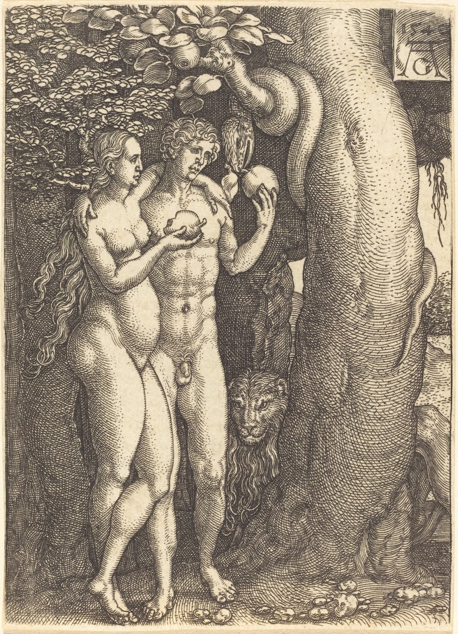 A kígyó kísértése alkotó: Heinrich Aldegrever
